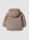Giacca Ultralight beige trapuntata con cappuccio per bimbo_1