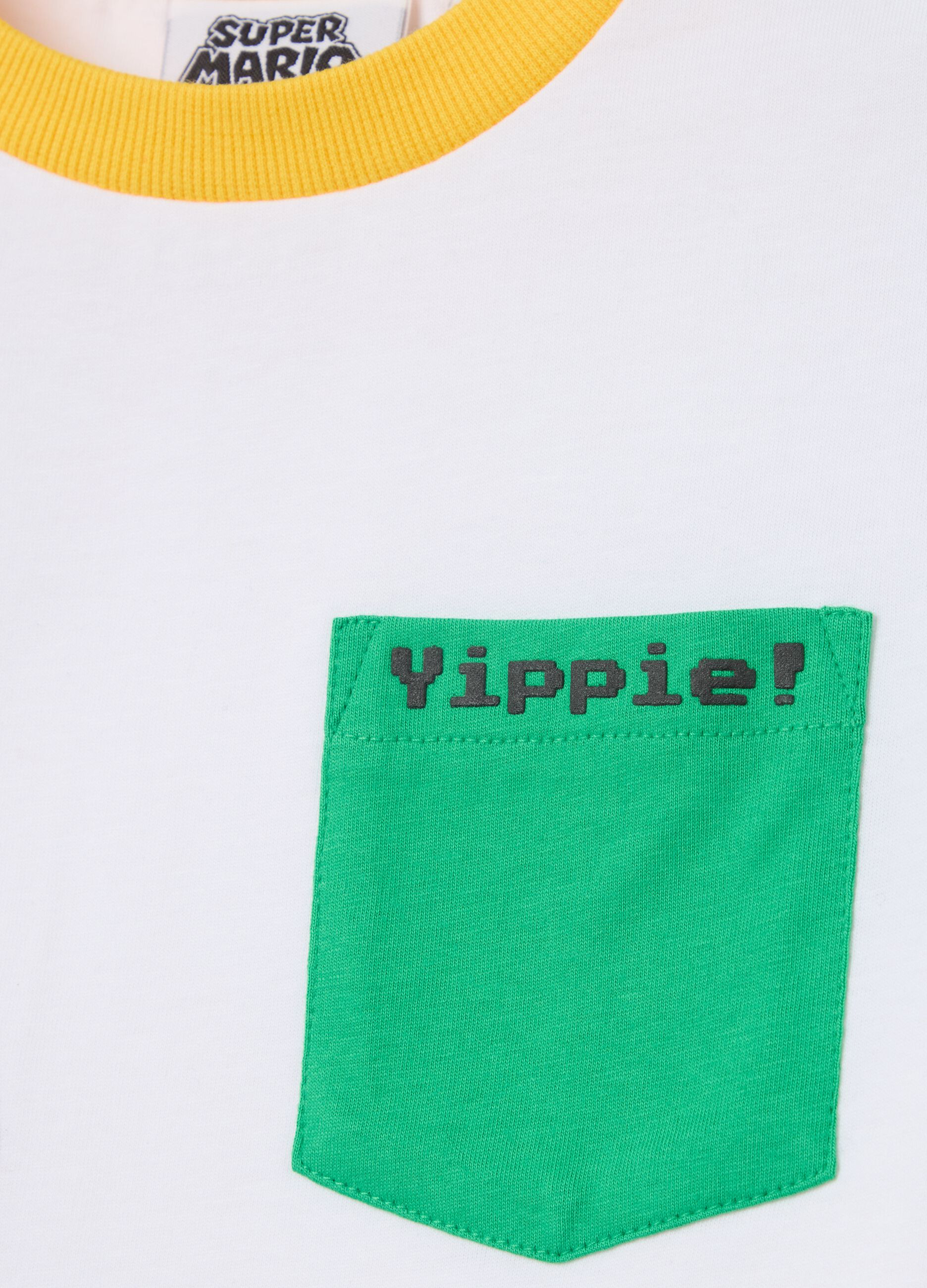 Colourblock cotton T-shirt with Super Mario™ print
