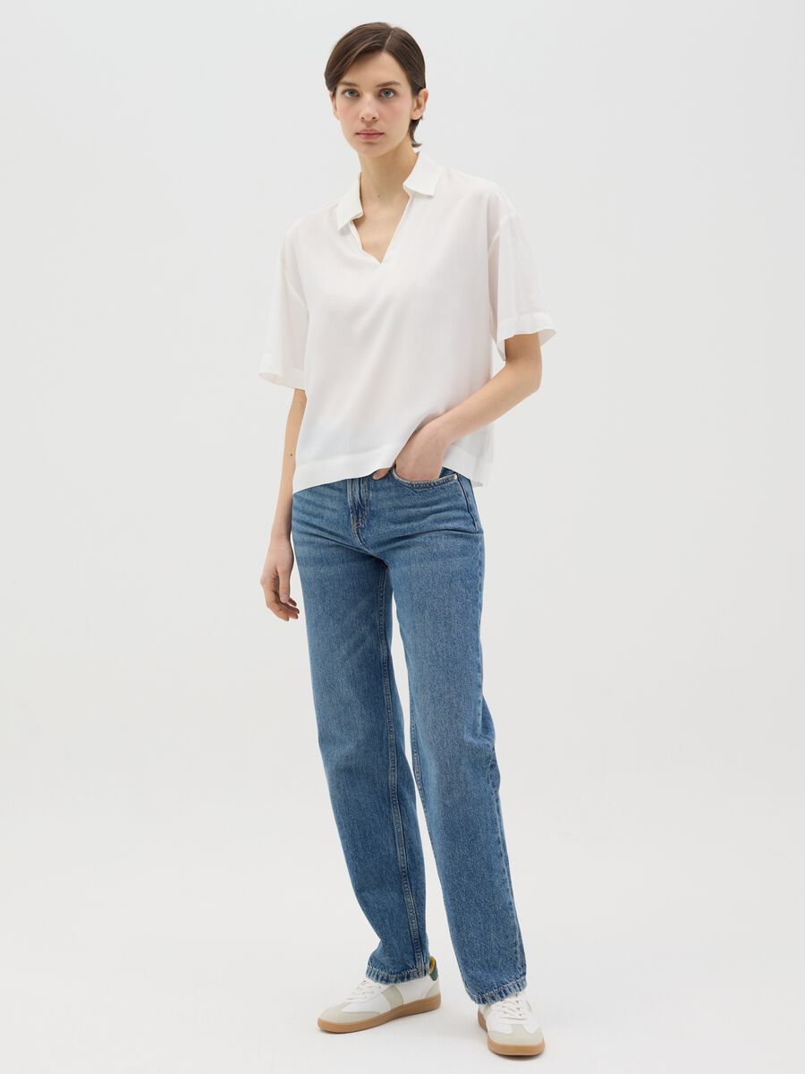 Viscose blouse with polo neck_1
