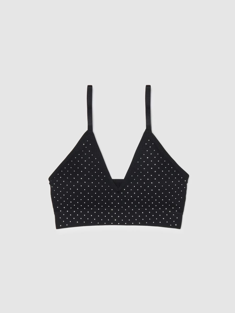 Black Triangle Bra with Rhinestones_4