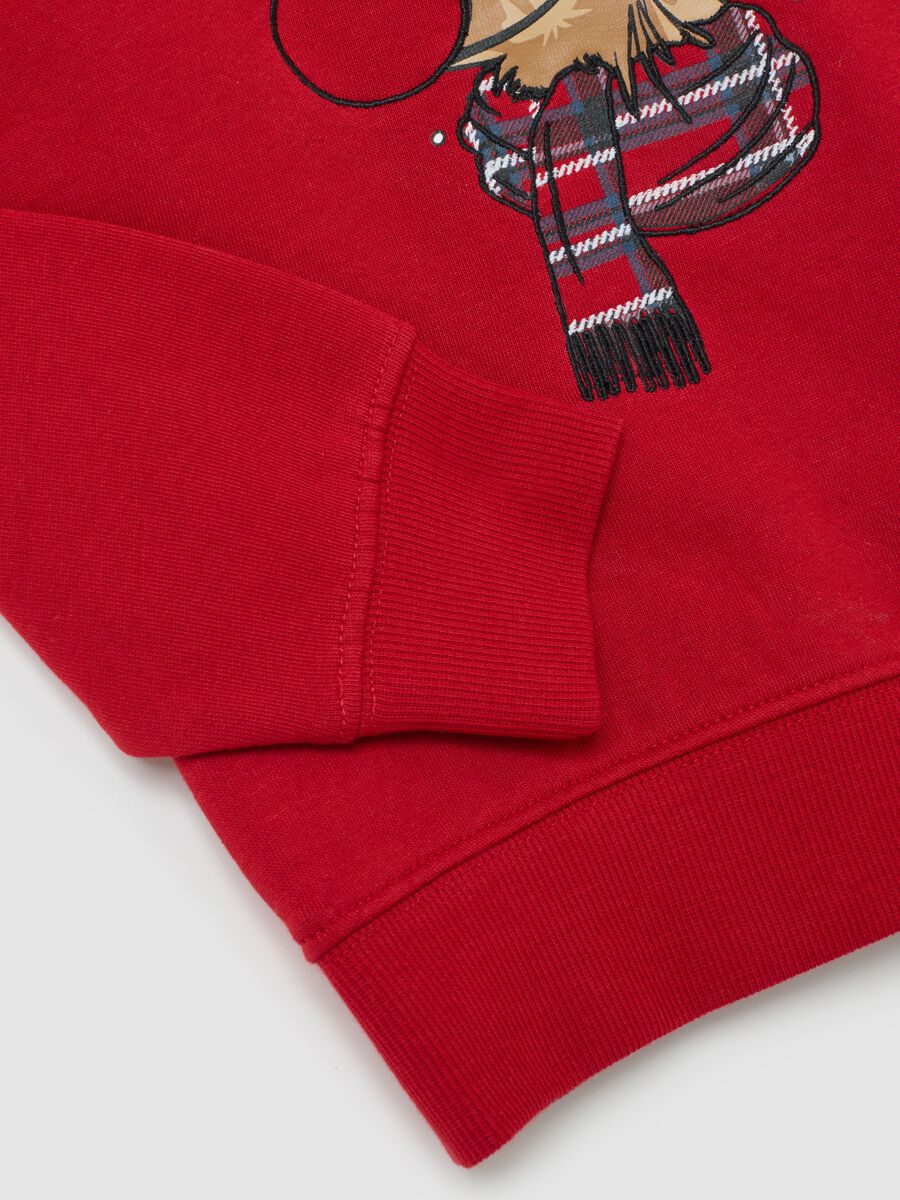 Red Christmas children's sweatshirt in pure cotton regular fit with print_3