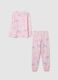 Girls' Pyjama in Pure Pink Cotton Regular Fit_0