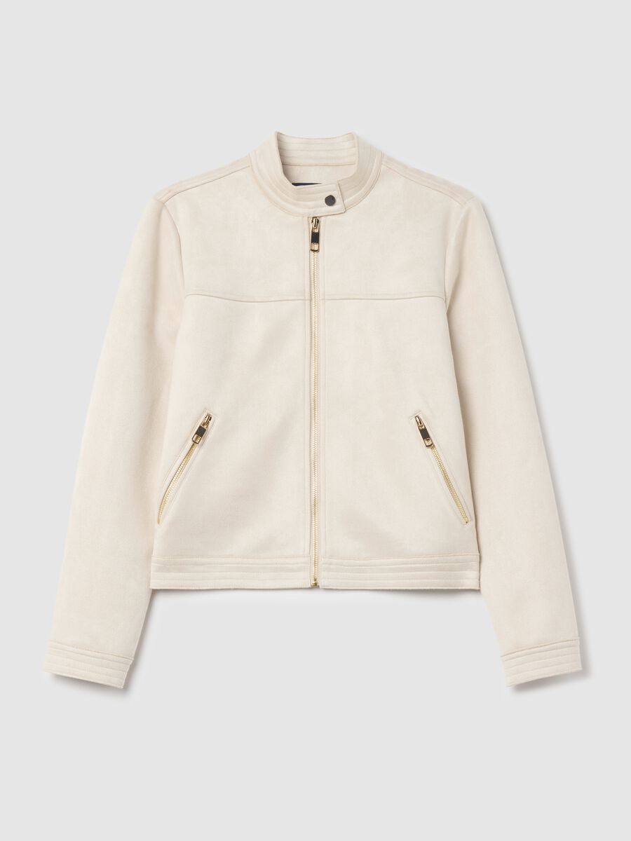 Short full-zip suede jacket_4