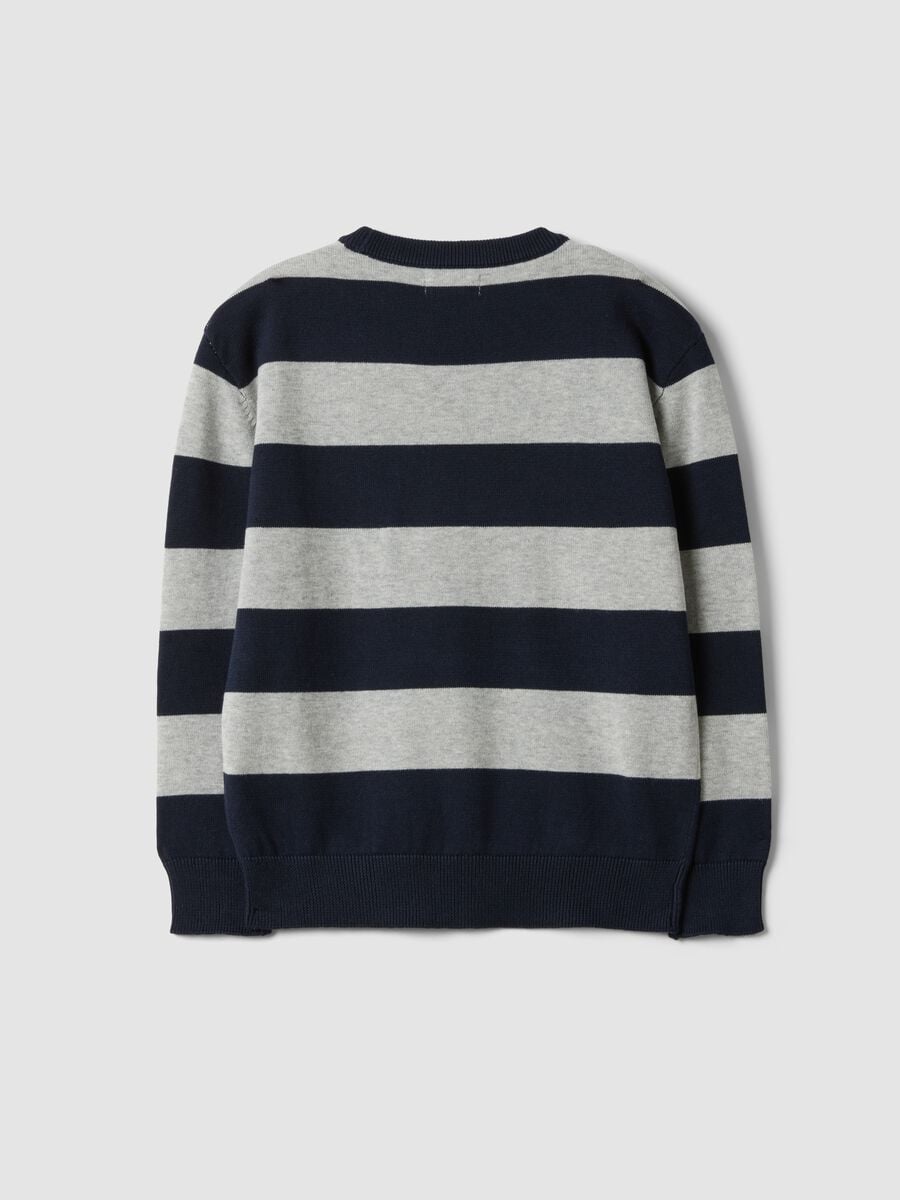 Maglia multicolor in puro cotone a righe over fit per bambino_1