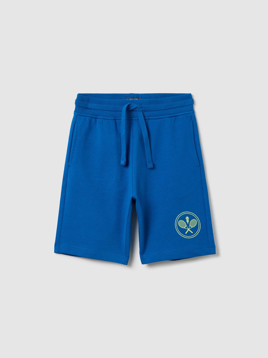 Blue Cotton Sports Shorts_0