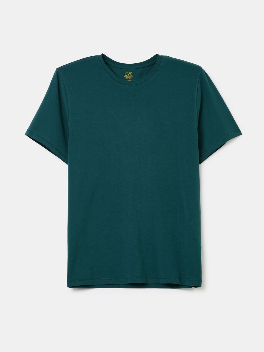 Stretch cotton T-shirt with crew-neck_4