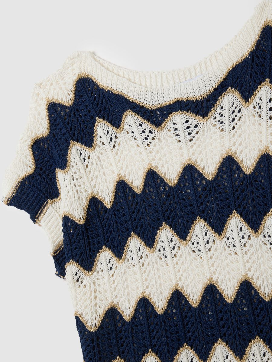 Maglia da donna in misto cotone multicolor regular fit_1