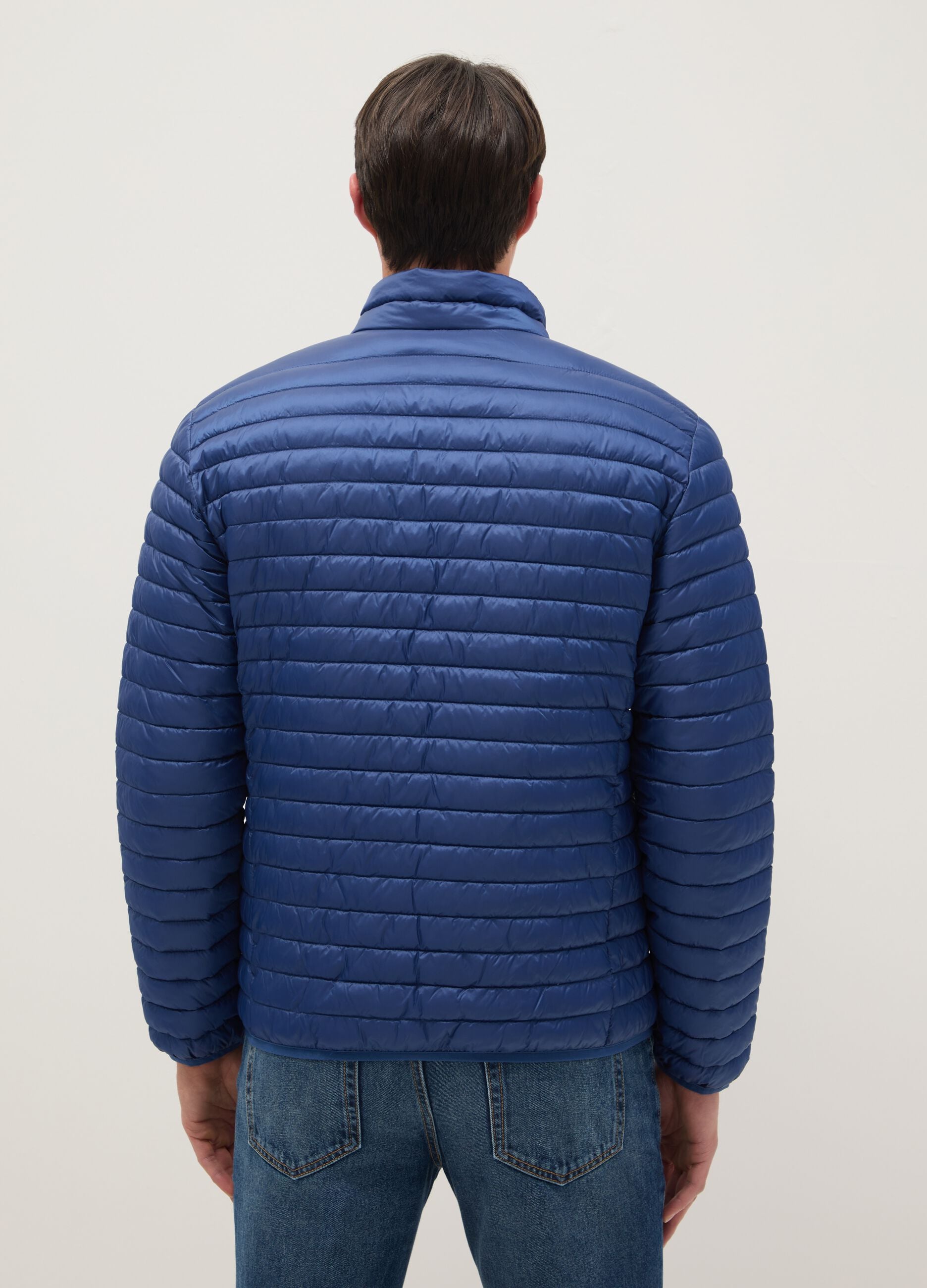 Giacca Ultralight imbottita blu regular fit con zip