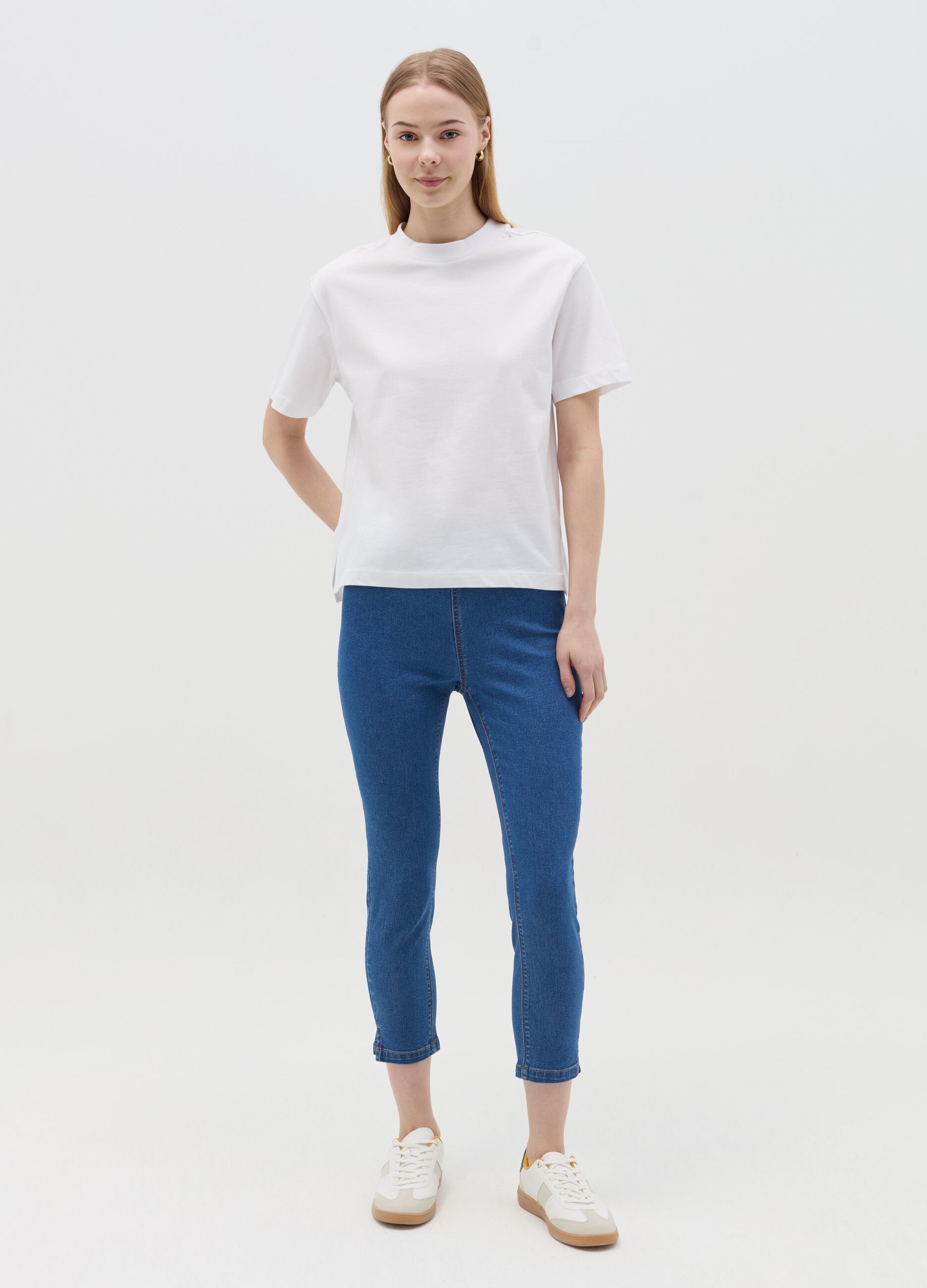 Cropped stretch jeggings