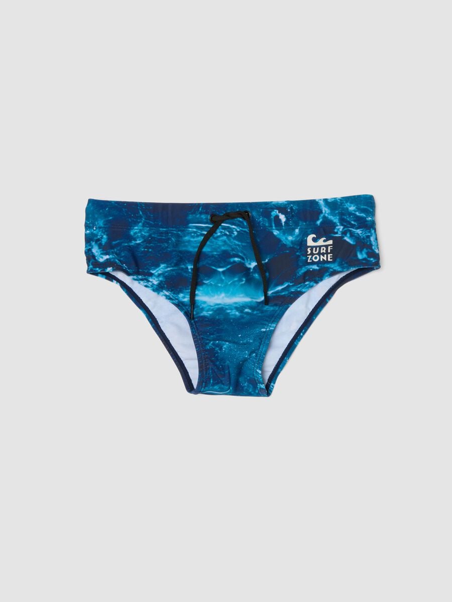 Slip mare blu in tessuto elasticizzato_0