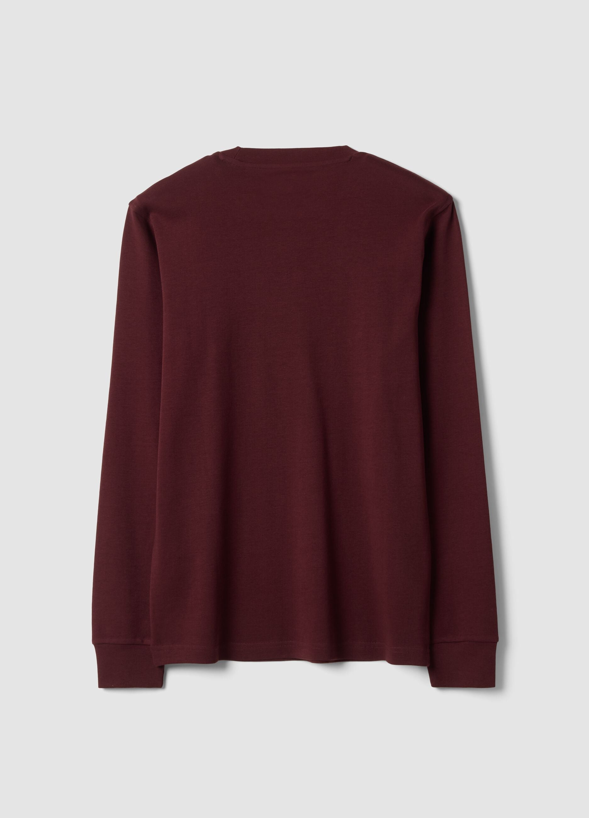 Purple crew-neck T-shirt in pure cotton