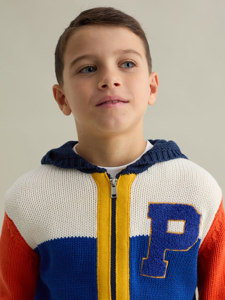 Full-zip knitted cardigan with hood_2