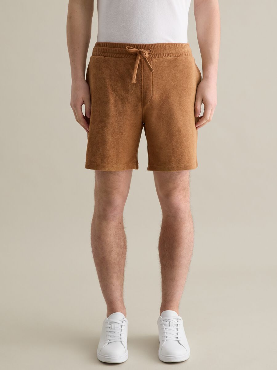 Terracotta Bermuda in cotton blend_1