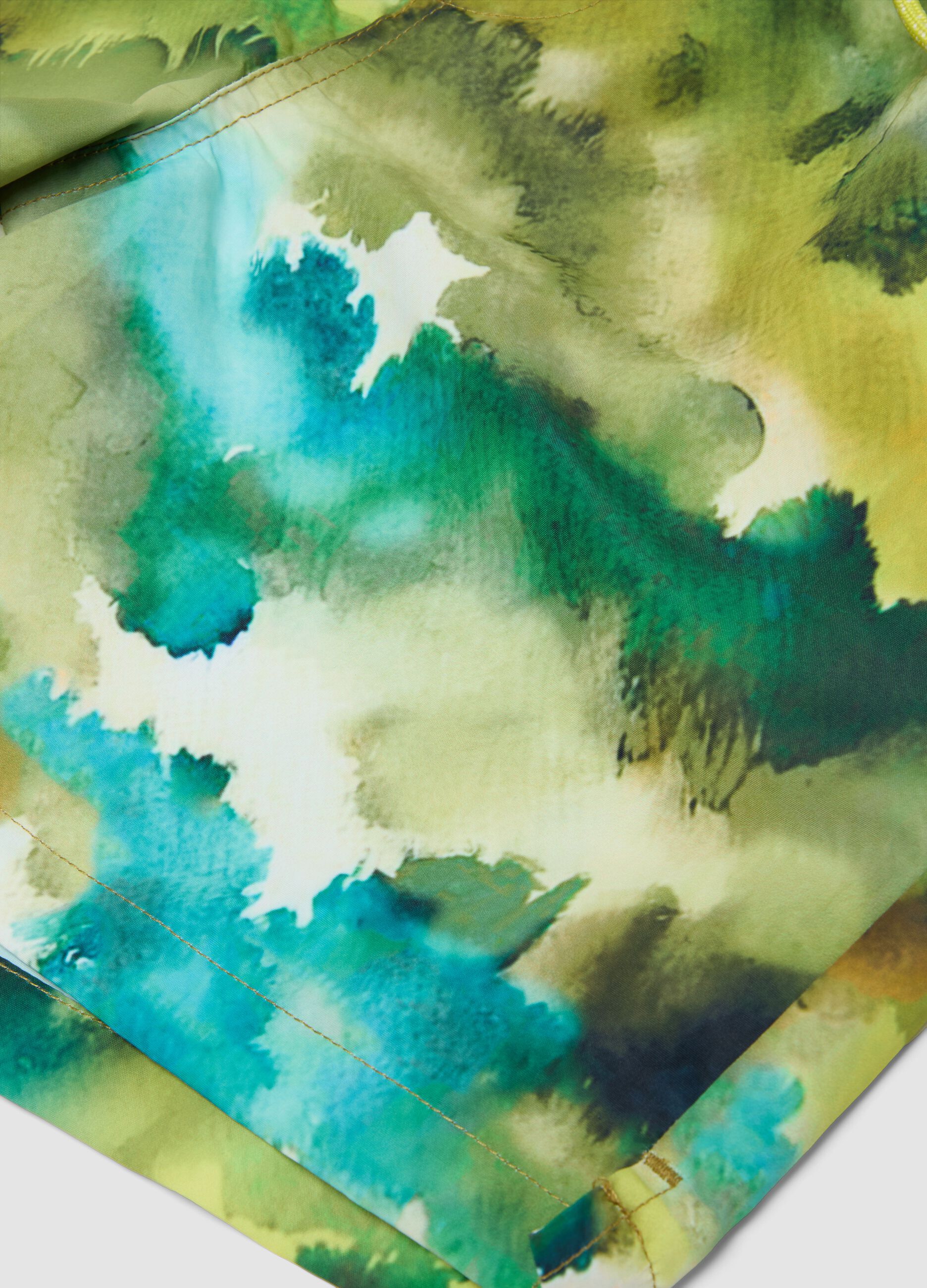 Multicolour boys&rsquo; swim shorts with watercolour-effect print