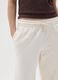 White cotton blend trousers with regular fit_3