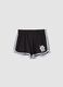 Shorts neri in puro cotone da ragazza slim fit con profili bianchi_3