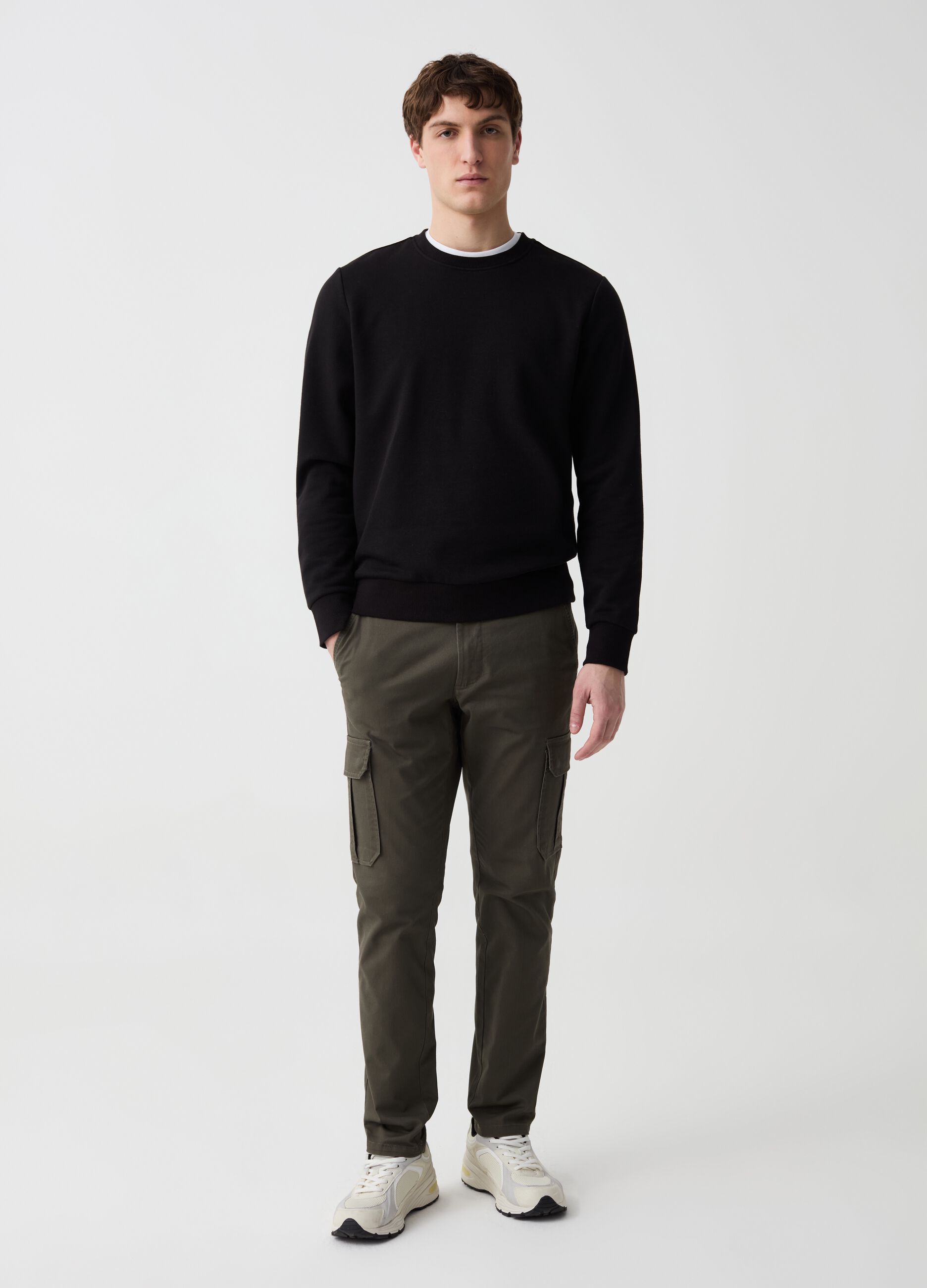 Cargo trousers in stretch cotton