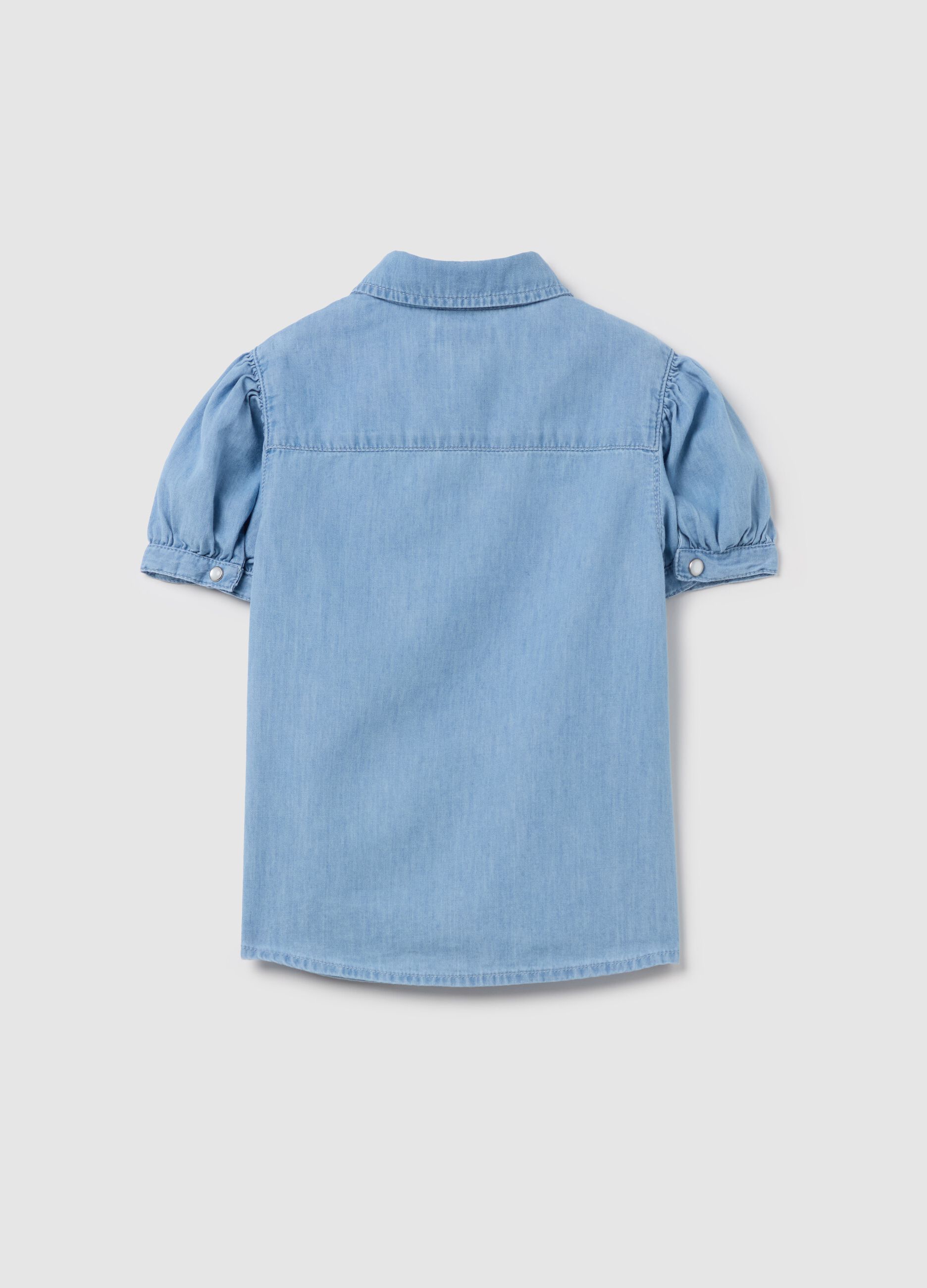 Denim shirt with diamanté logo