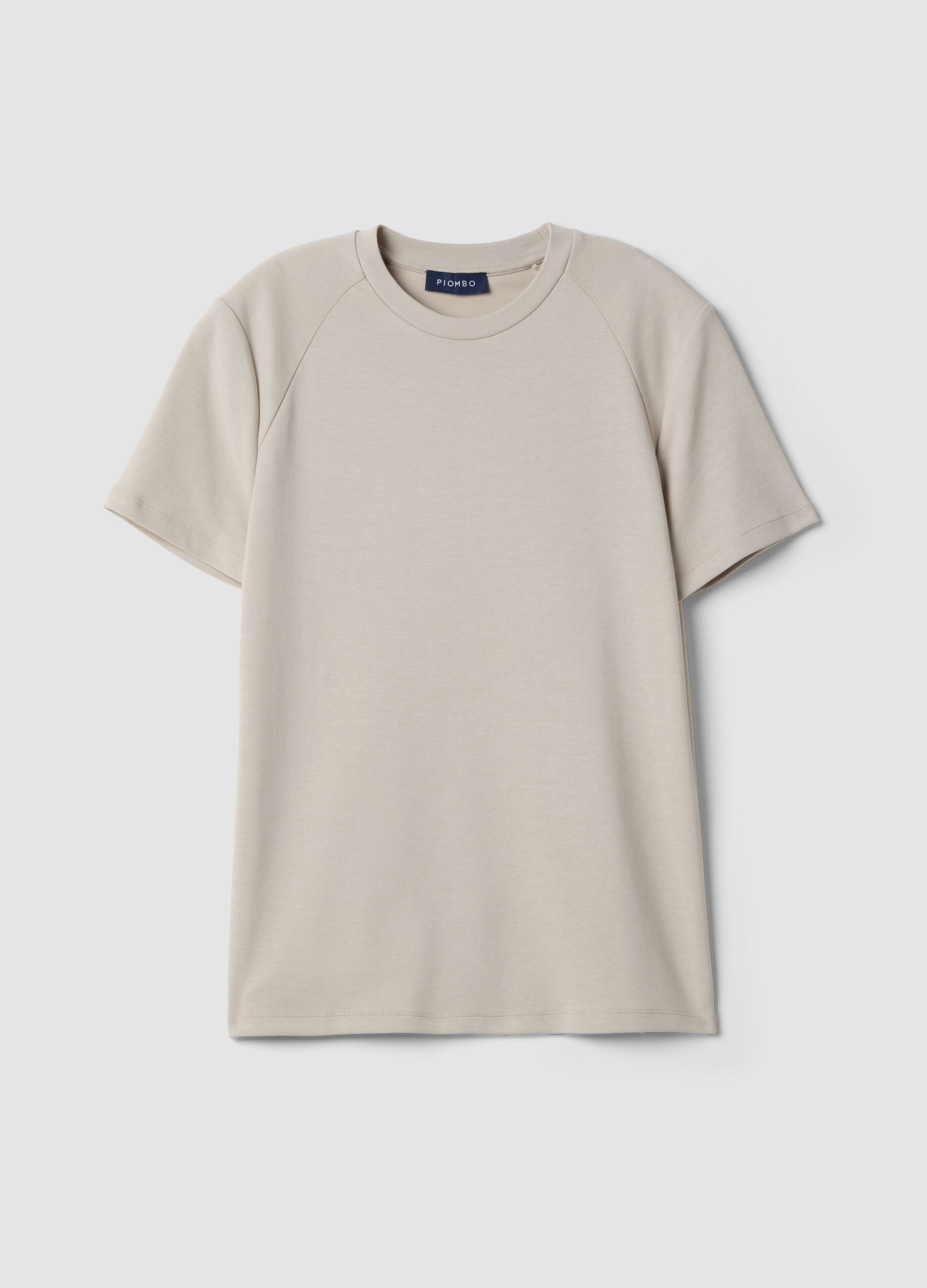T-shirt grigia in misto cotone traspirante e ad asciugatura rapida