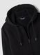 Felpa nera in misto cotone fleece con cappuccio regular fit_2