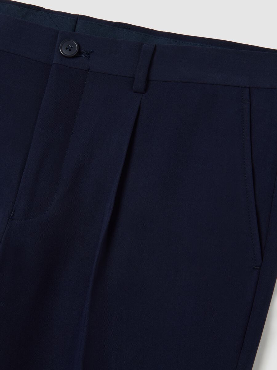 Blue Stretch Slim Fit Trousers_5