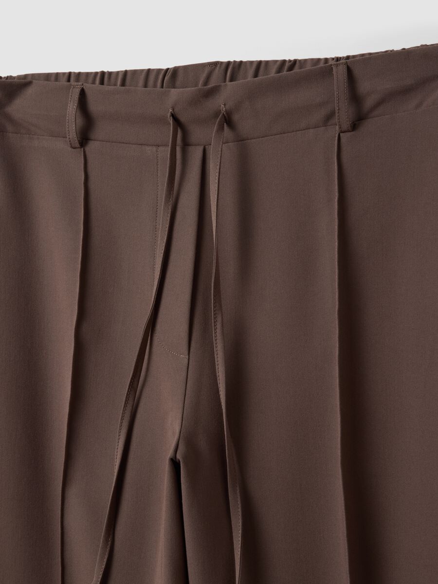 Brown stretch-viscose straight-fit trousers_6