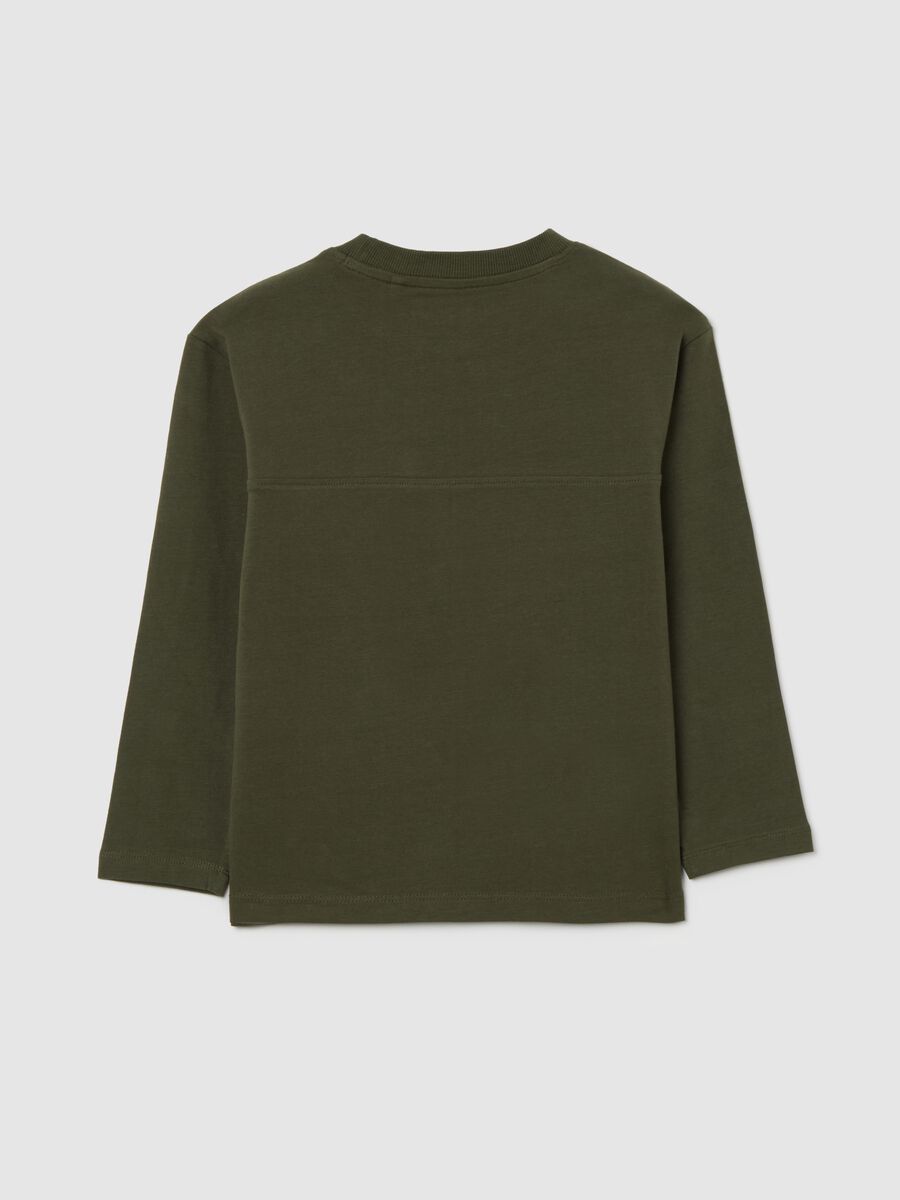 Maglia da bambino in misto cotone elasticizzato verde regular fit_1