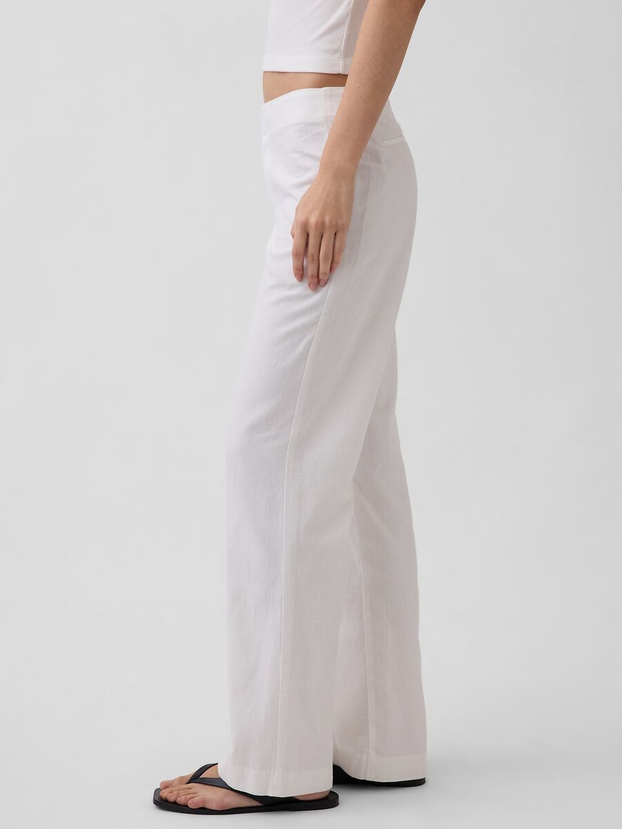 Wide-leg linen-blend trousers_3