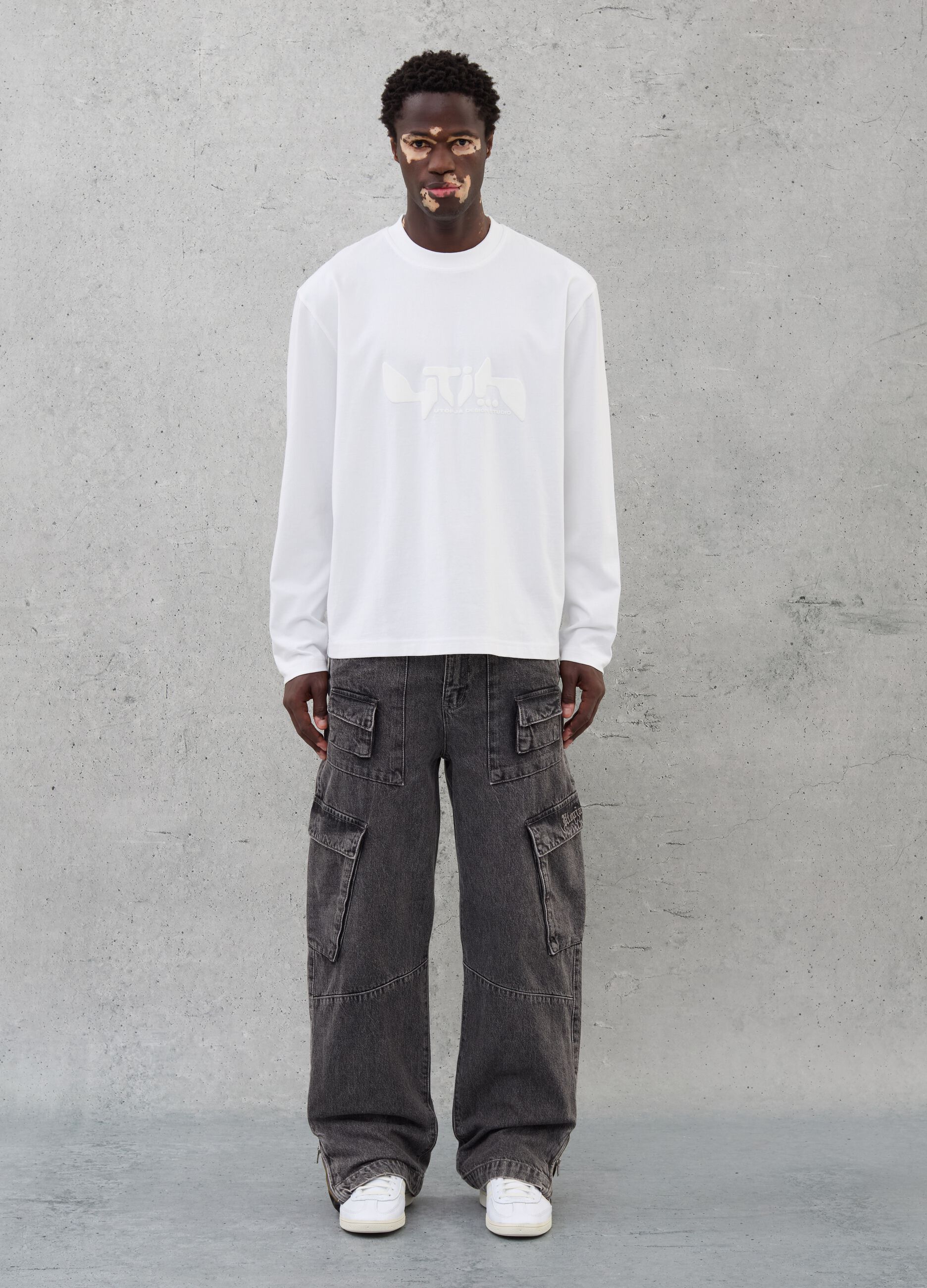 Denim Cargo Pants Vintage Grey