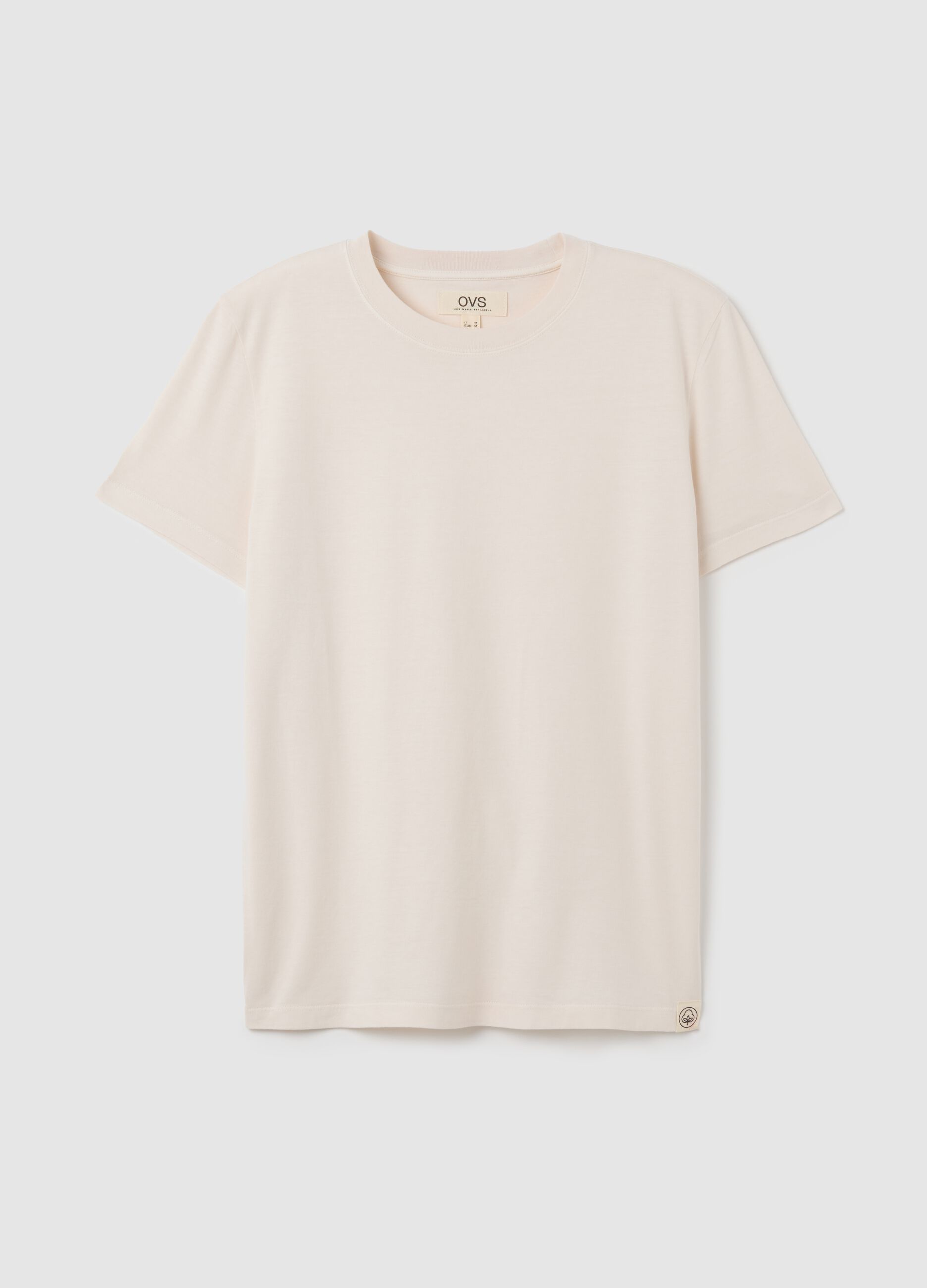 White pure cotton regular fit T-shirt