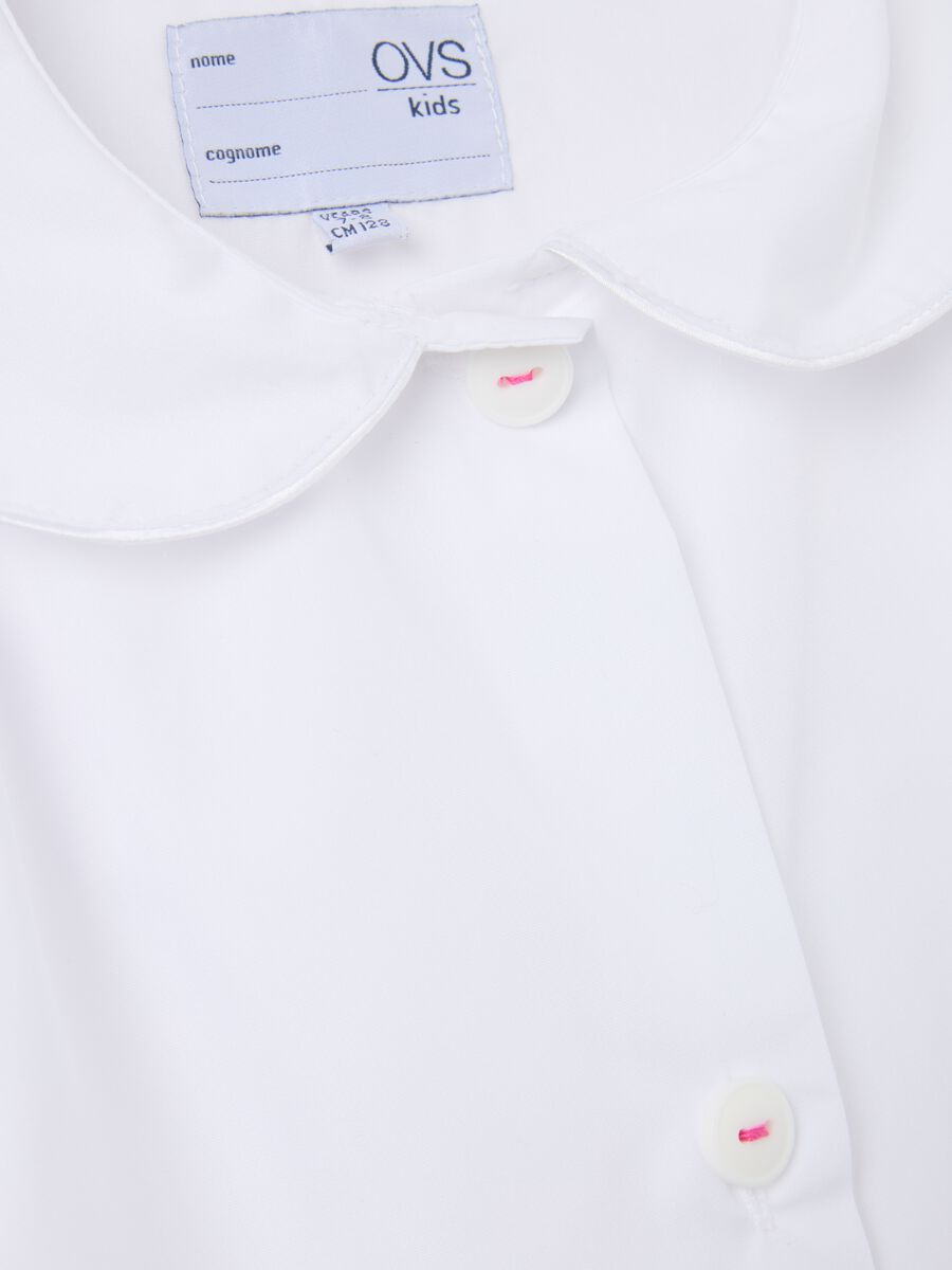 Girls' school blouse in white cotton blend with buttons_3