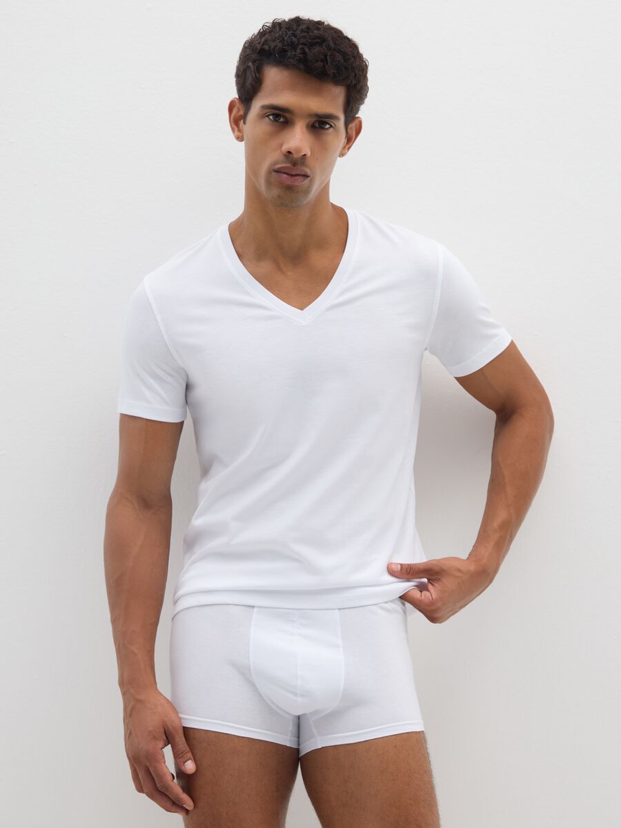 Tripack of white pure cotton boxers regular fit_0