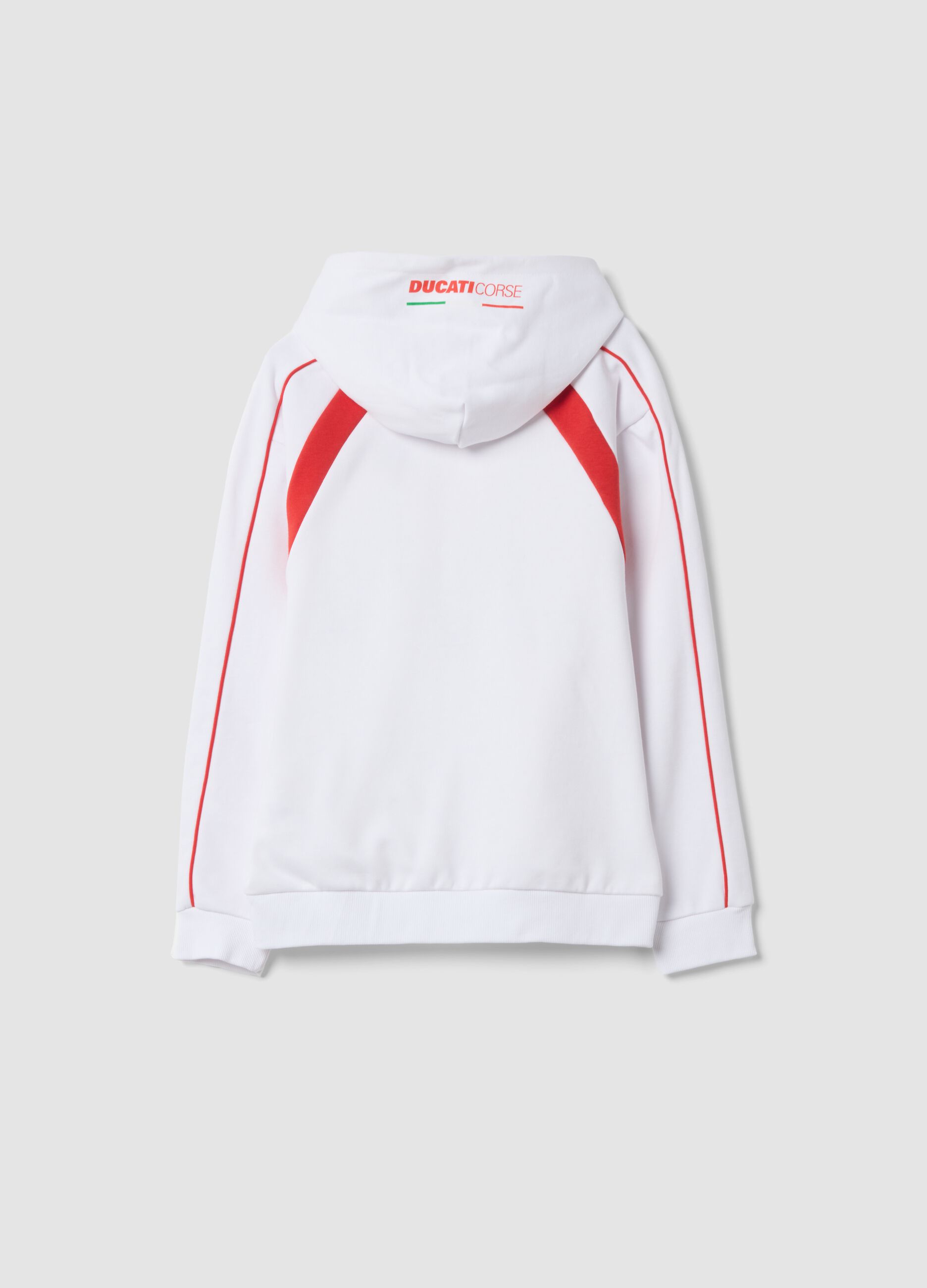 Hoodie bianca in misto cotone a tema Ducati relaxed fit