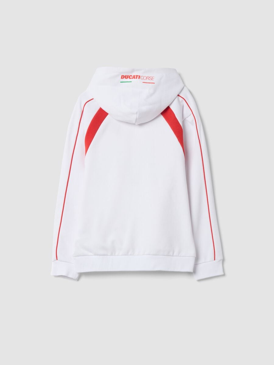 White Ducati-themed cotton-blend hoodie, relaxed fit_1
