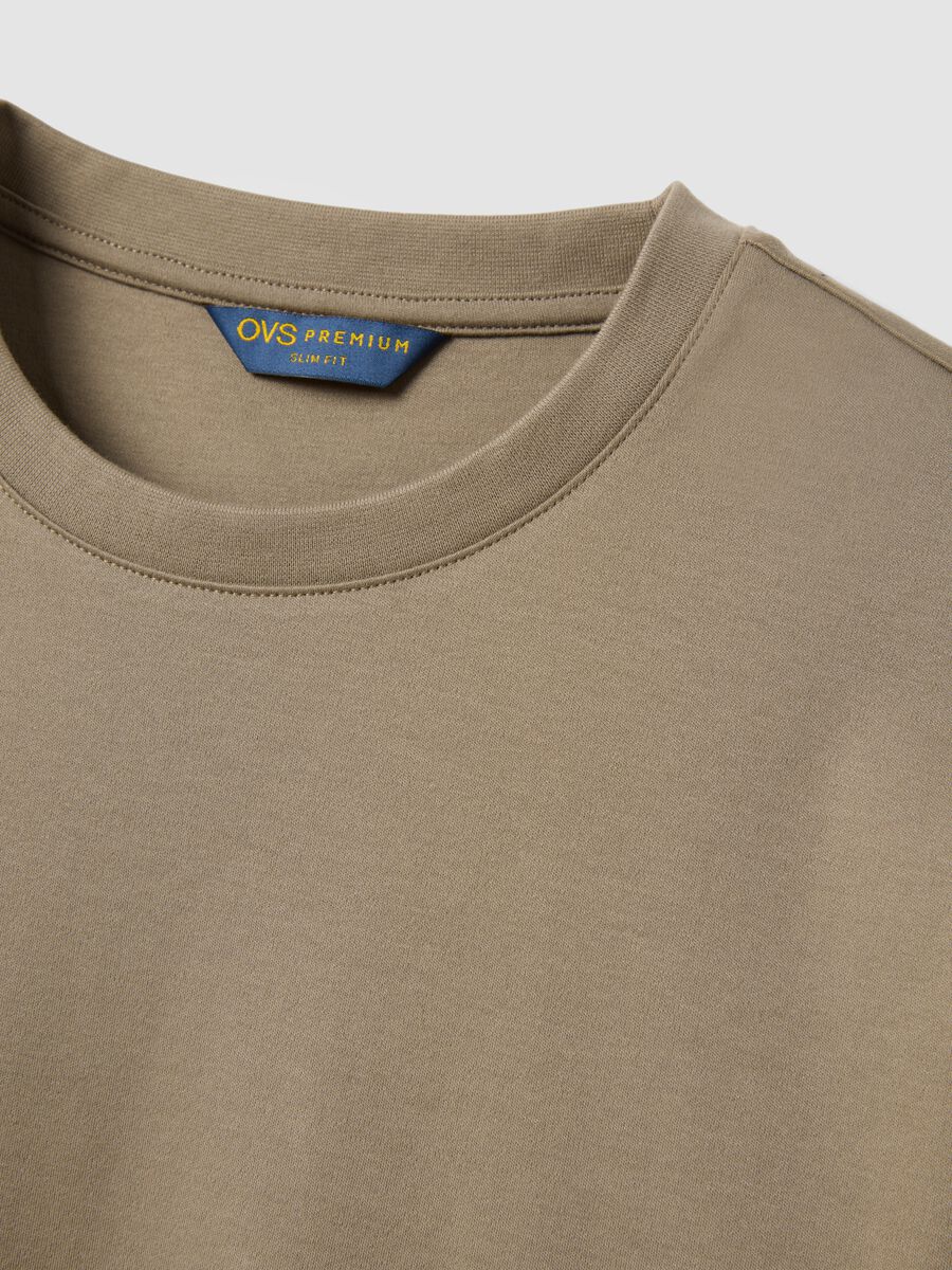 T-shirt beige in puro cotone_5