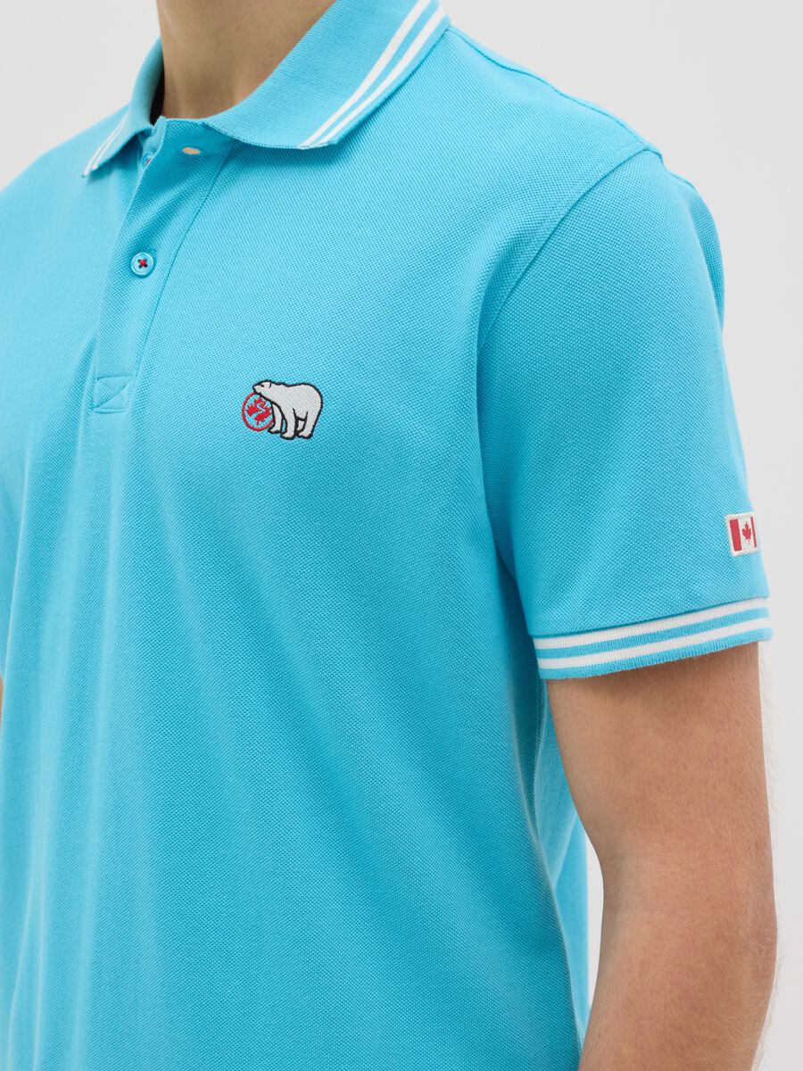 Light blue polo shirt in cotton_3