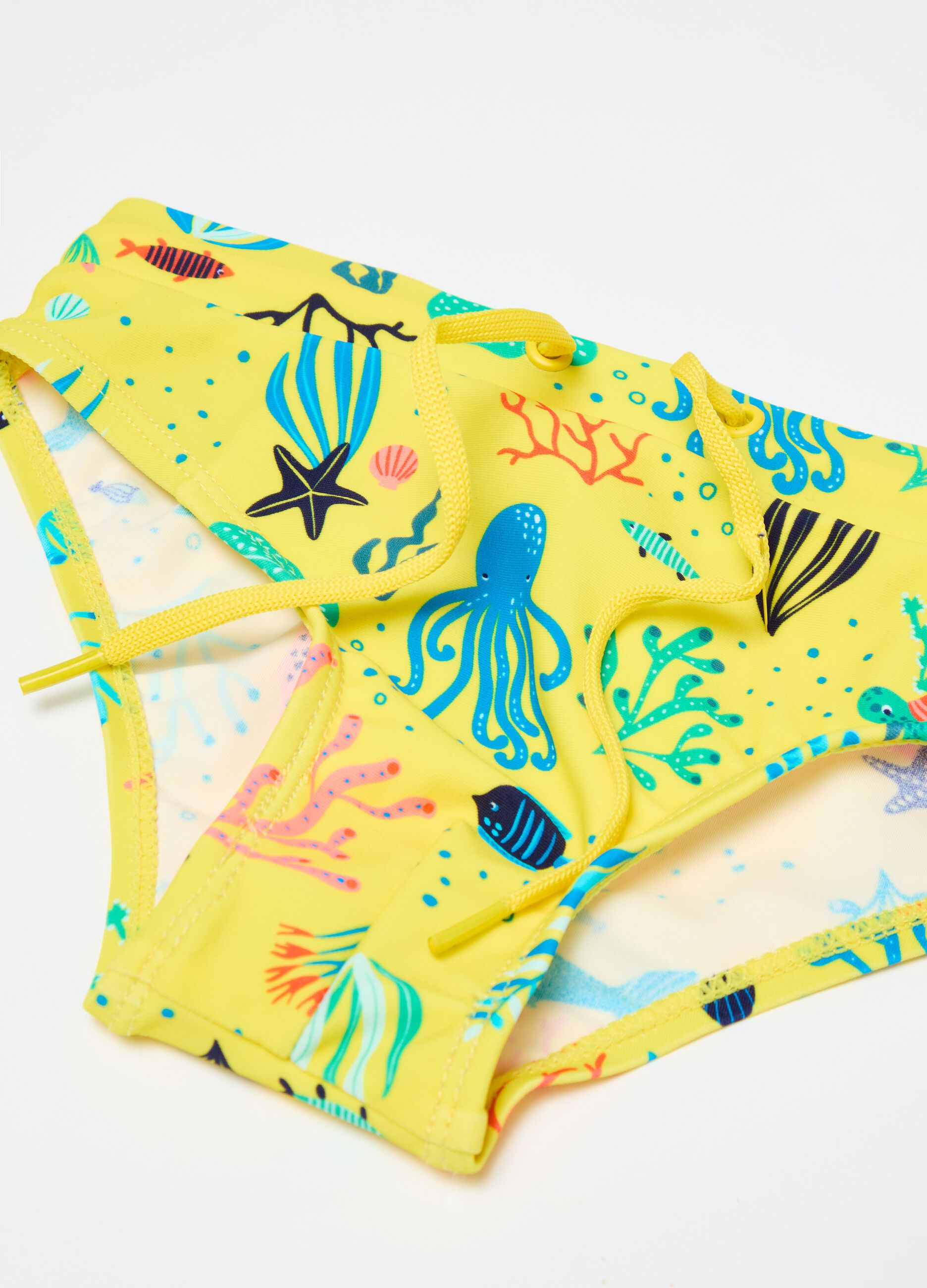 Costume slip con coulisse e stampa