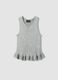 Black and White Regular Fit Knit Top with Frill_4