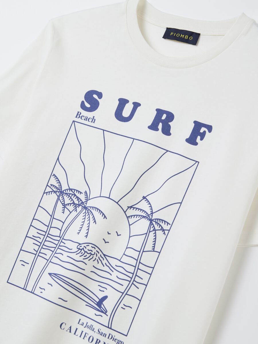 White T-shirt with California surf graphic print_5