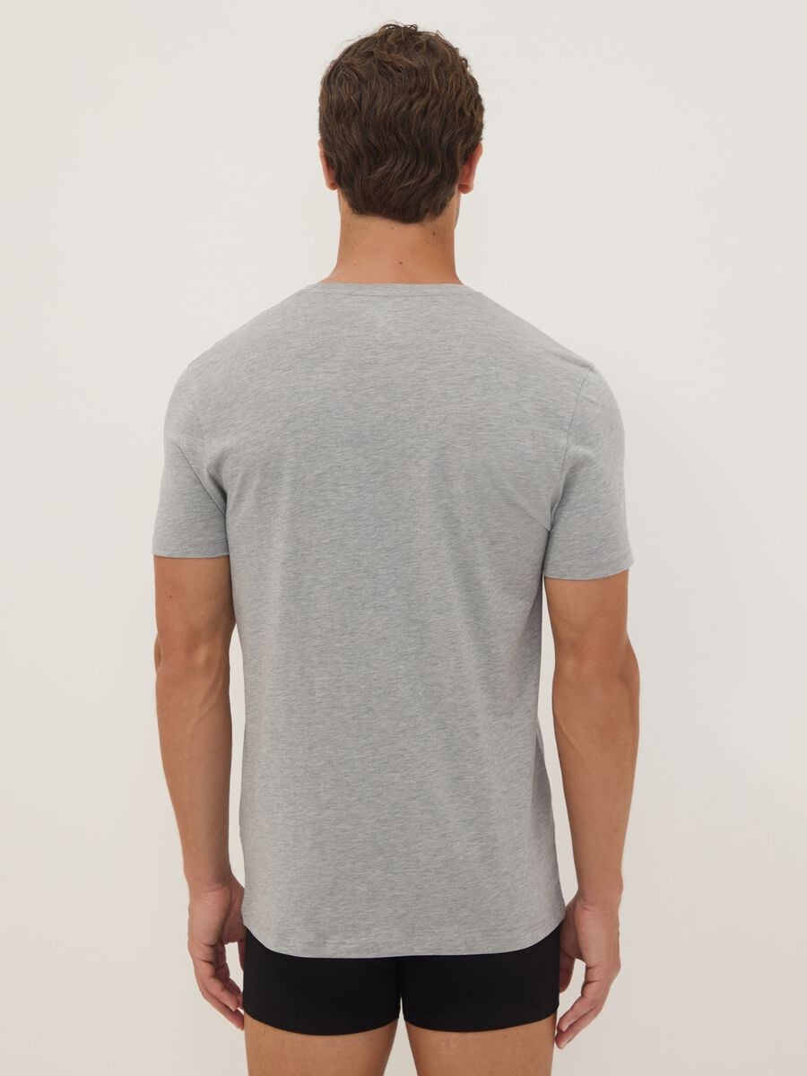 Grey Supima cotton regular-fit V-neck T-shirt_3