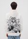 White pure cotton hoodie with Mario Kart print_3