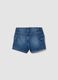 Girls&rsquo; blue denim cargo shorts in stretch cotton, slim fit_1