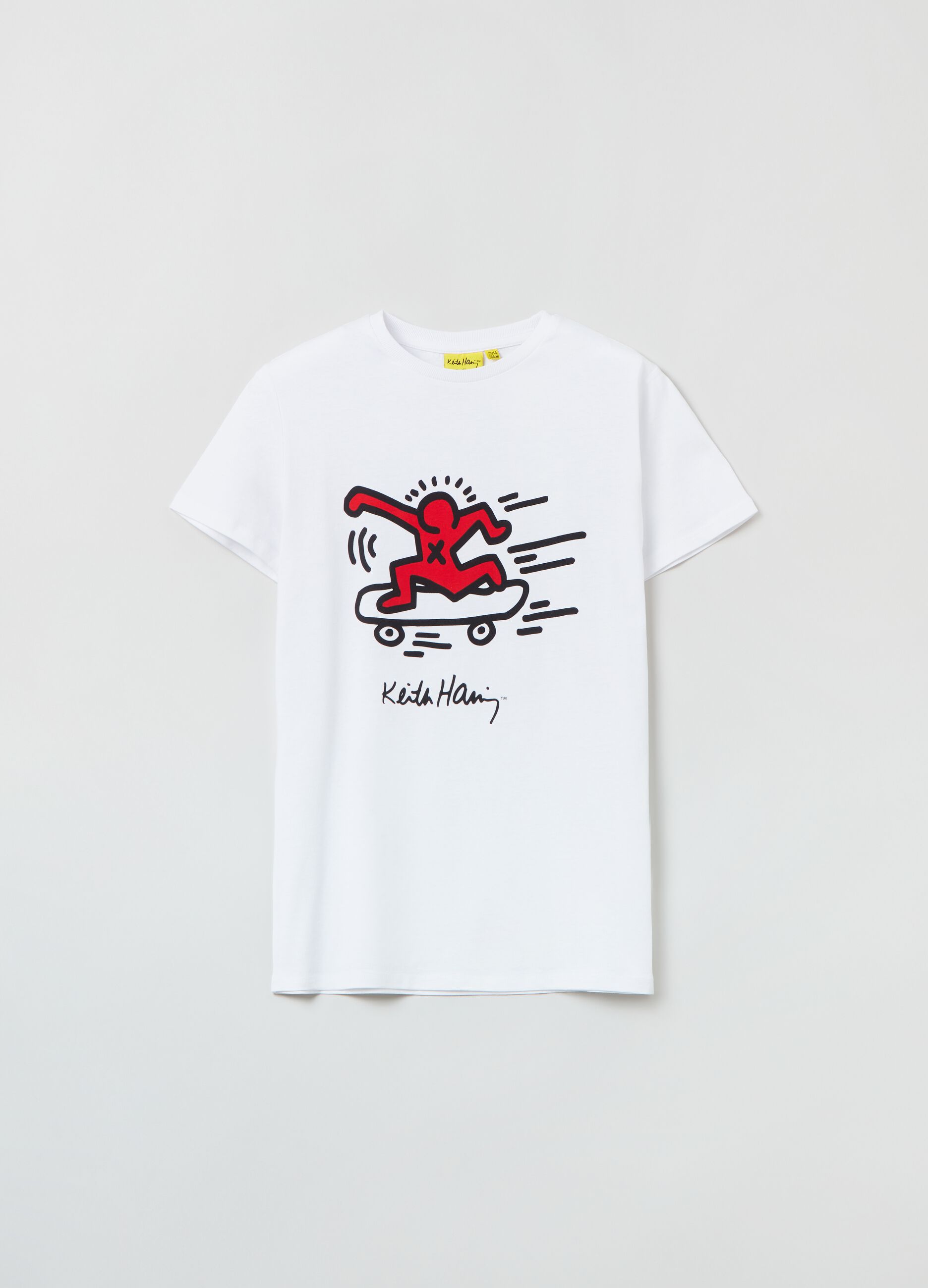 T-shirt in cotone con stampa Keith Haring