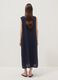 Long blue pure linen dress, regular fit_3