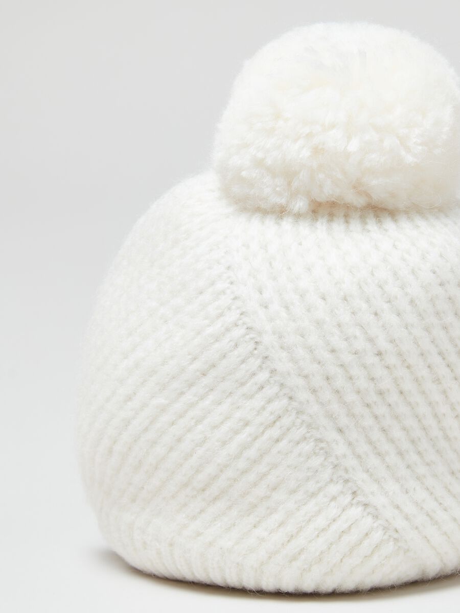 Berretto tricot con pon pon_2