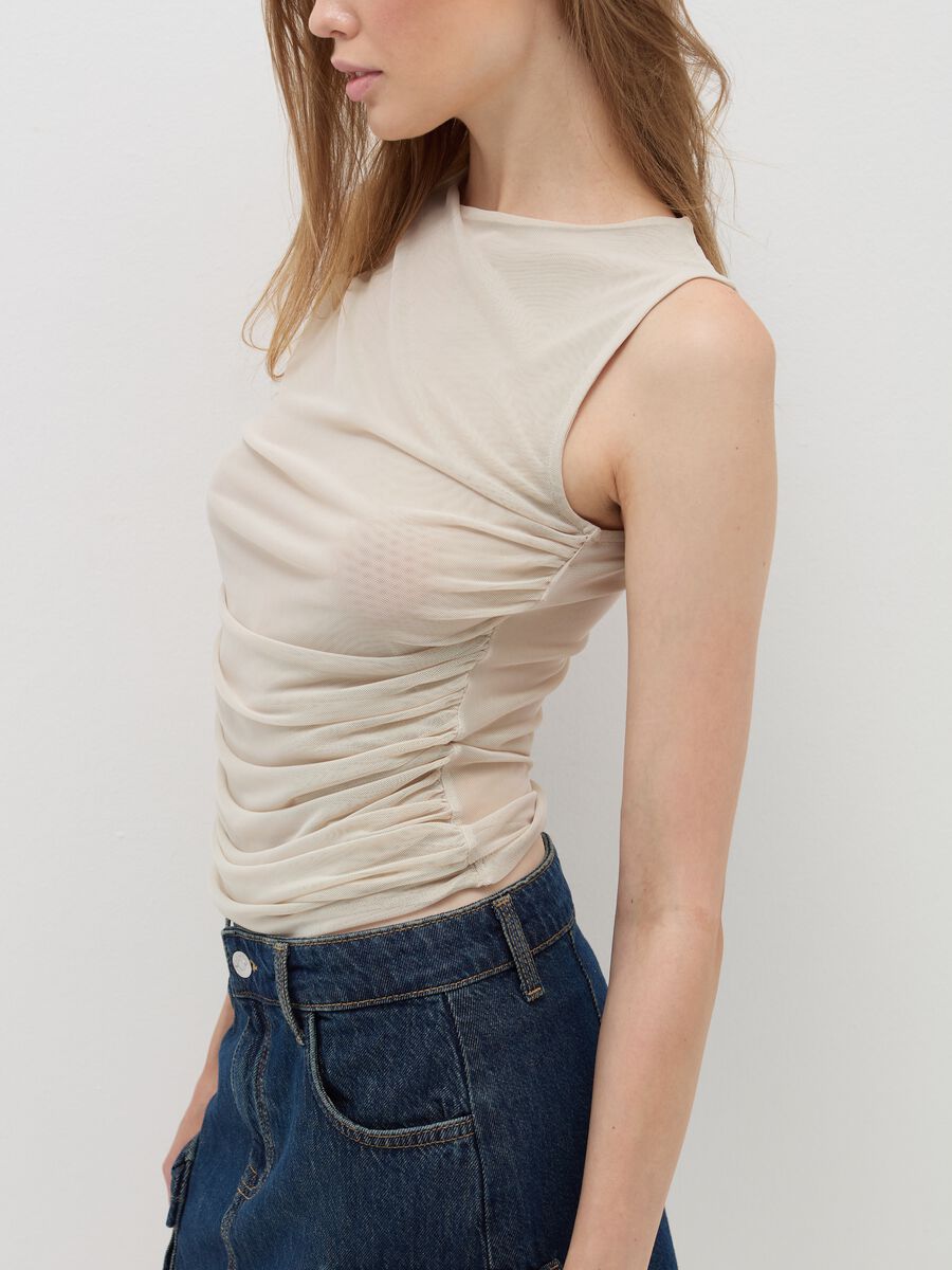 Mesh top with gathering_2