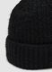 Cappello nero in lana elasticizzata a coste_2