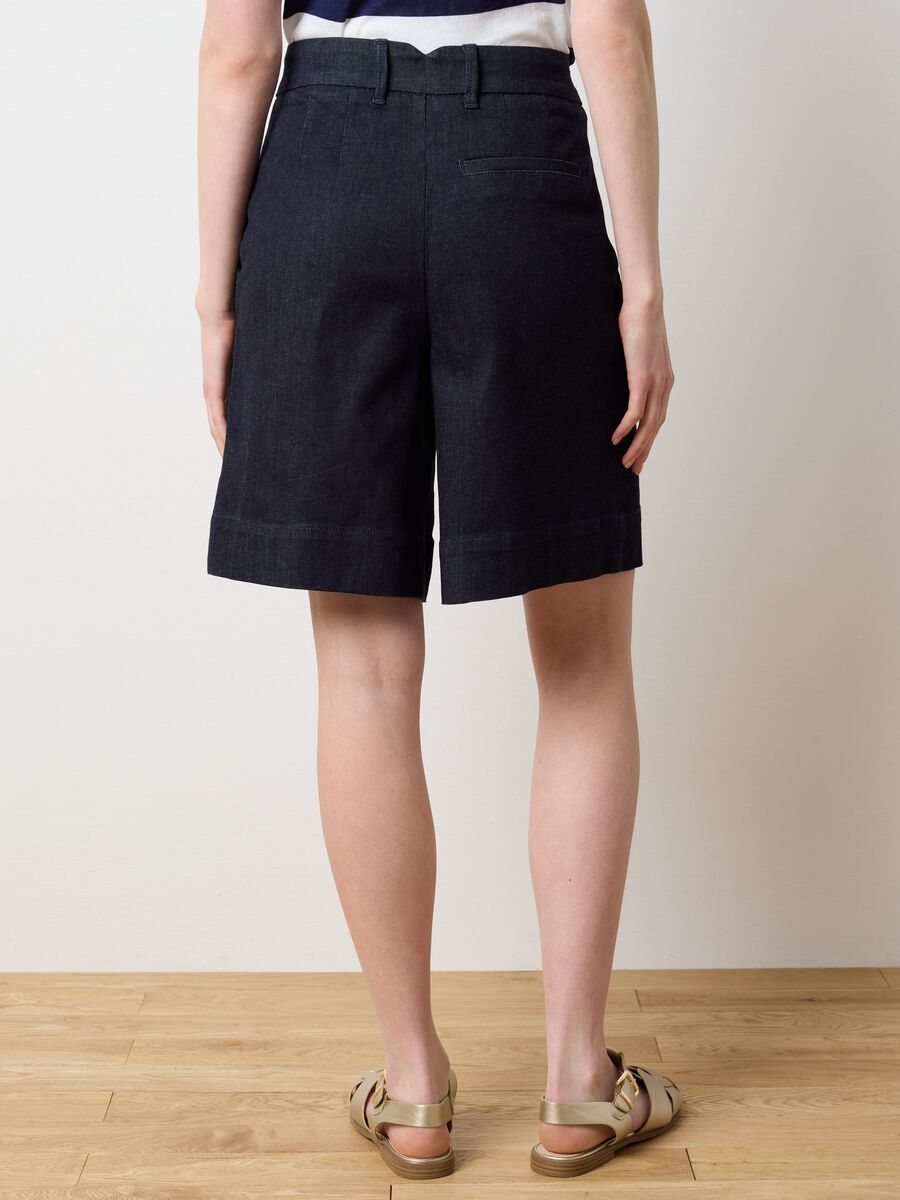 Women's Wide Leg Denim Blue Shorts_3