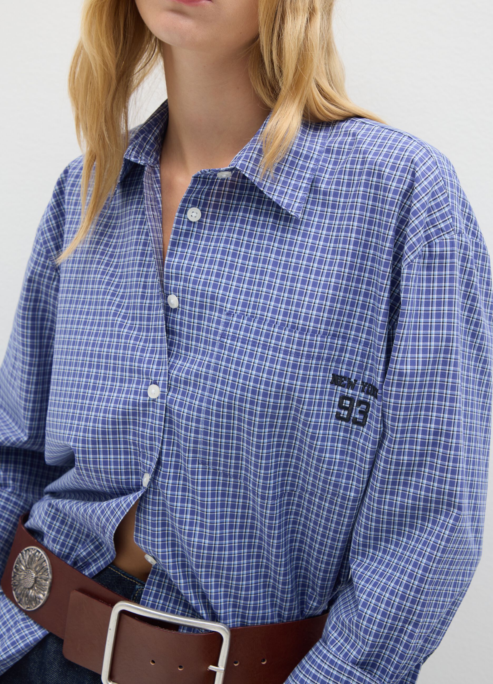 Blue Check Cotton Shirt