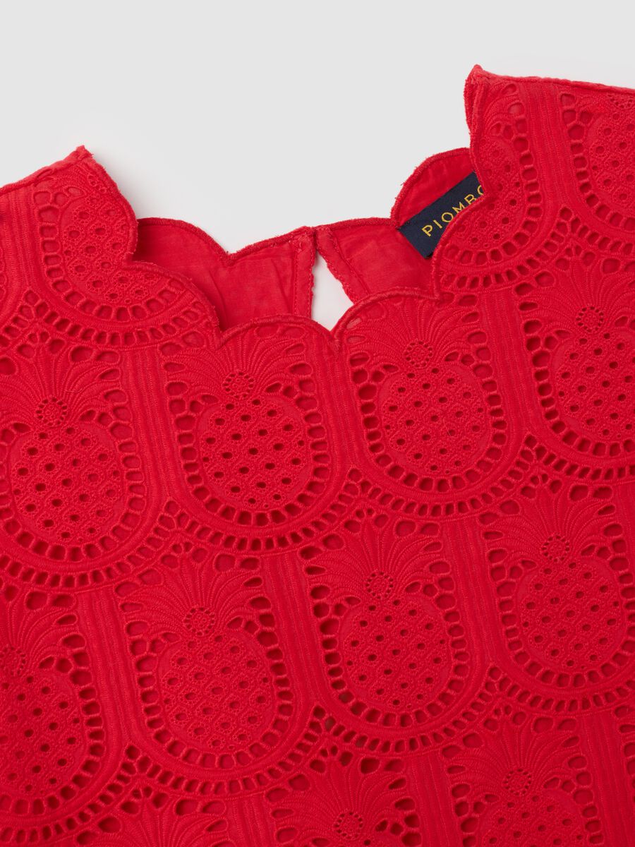 Women's pure cotton red top with regular fit_1